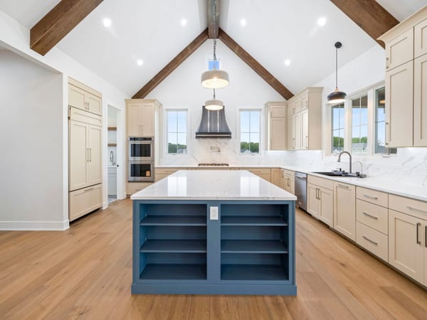 Master bedroom with vaulted ceiling